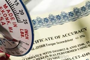 Example of Torque Screw Driver and Calibration Certificate