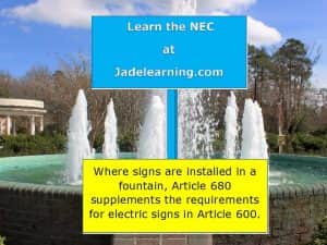 Sign in fountain