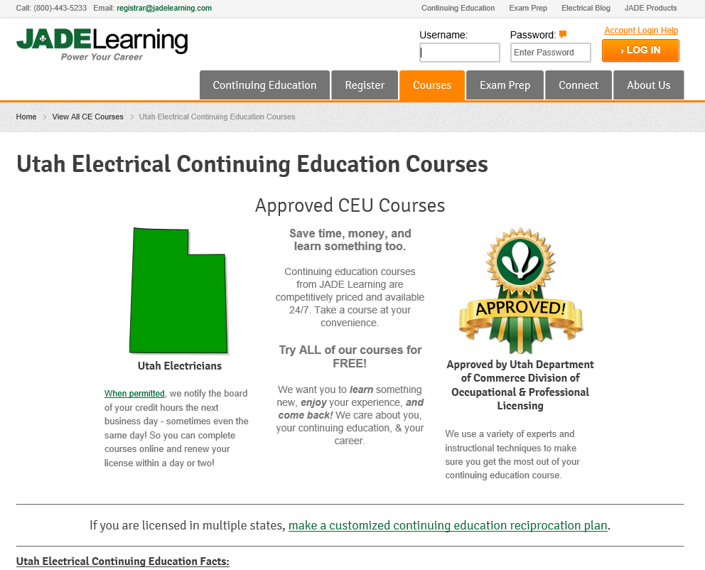 Utah contractor CEU