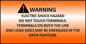 Figure 2. Label if all of the disconnect terminals can be energized in open position.