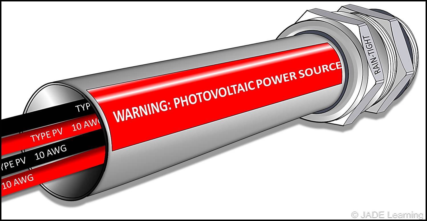 Figure 3. Label for PV power source conductors.